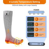 Heated Socks, Heated Socks for Women Men, 5000mAh Rechargeable Electric Heated Socks Up to 8 Hours, Washable Winter Warm Socks for Outdoors Work Fishing Hunting Skiing Riding (Gray)