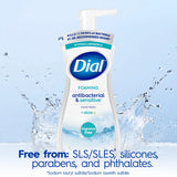 Dial Complete Clean + Gentle Antibacterial Foaming Hand Wash, Fragrance Free, 7.5 Fl Oz, Pack of 6