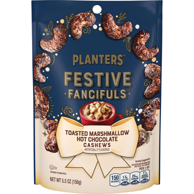PLANTERS Limited Edition Toasted Marshmallow Hot Chocolate Cashews, Flavored Cashews, Sweet Nuts, Holiday Snack Mix, 5.5 oz Bag