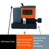 BLACK+DECKER Swimming Pool Cover Pump (350 Gallons Per Hour Automatic)