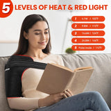 Viconor Red Light & Infrared LED Shoulder Wrap – Heated Comfort Pad with Adjustable Light & Heat Settings – USB & Plug-In, Left or Right Shoulder