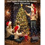 Outdoor Star Lights Projector, AIRIVO White Laser Fairy Lights Projector, Christmas Snowfall Projector, 3 Lighting Modes Garden Lights Snowflake Projector with Remote Control for Home, Patio,Landscape