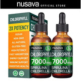 (2-Pack) Vegan Liquid Chlorophyll Drops 7000mg – Natural Supplement for Immune Support, Energy, Digestion, Detox & Skin Health, Mint Flavor