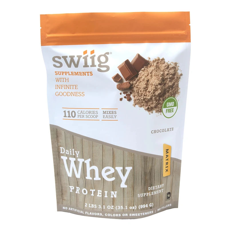 swiig Daily Whey Matrix Protein Powder, Chocolate, 2.2 Pound