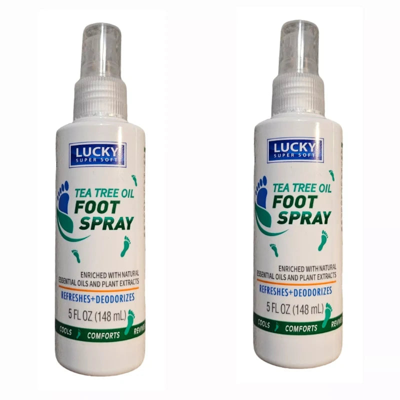 Lucky Super Soft 2 BOTTLES Of   Lucky Super Soft Tea Tree Oil Foot Spray 5 fl. oz.
