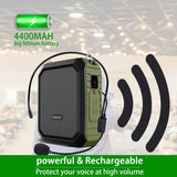 SHIDU Wireless Voice Amplifier Bluetooth Speaker 18W Waterproof Portable PA System with UHF Wireless Mic Headset Rechargeable Voice Enhancer Personal Microphone for Classroom Outdoors Tour Guide