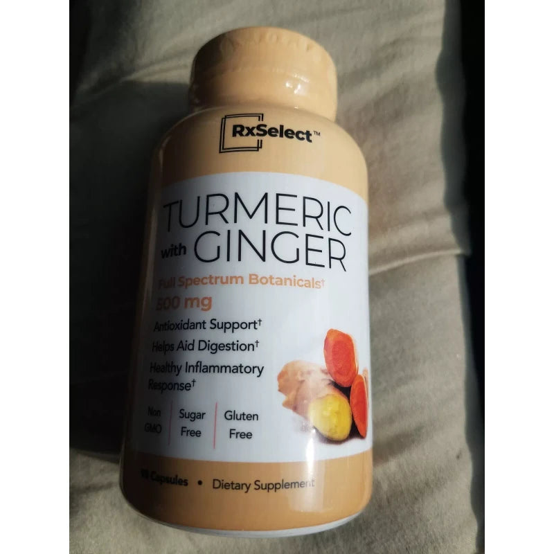RxSelect TURMERIC with GINGER  500 MG Exp  5/2027 New & Sealed 90 Capsules