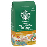Starbucks Decaf Ground Coffee, Decaf Veranda Blend, Blonde Roast, Decaffeinated Ground Coffee, Lightly Roasted 100% Arabica Coffee, 12 Ounce (Pack of 2)