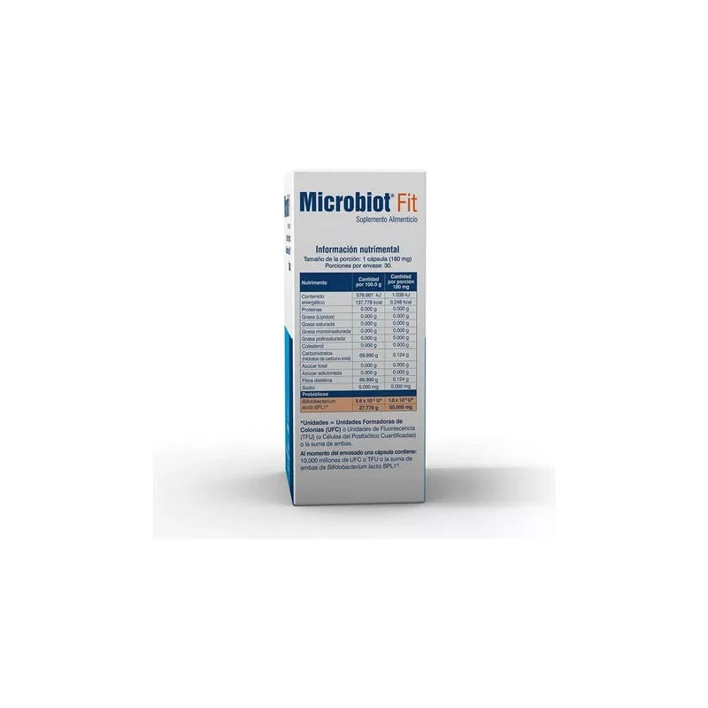 Microbiot Fit 30 Caps, Bifidobacterium Lactis Bpl-1 Sabor Sin sabor