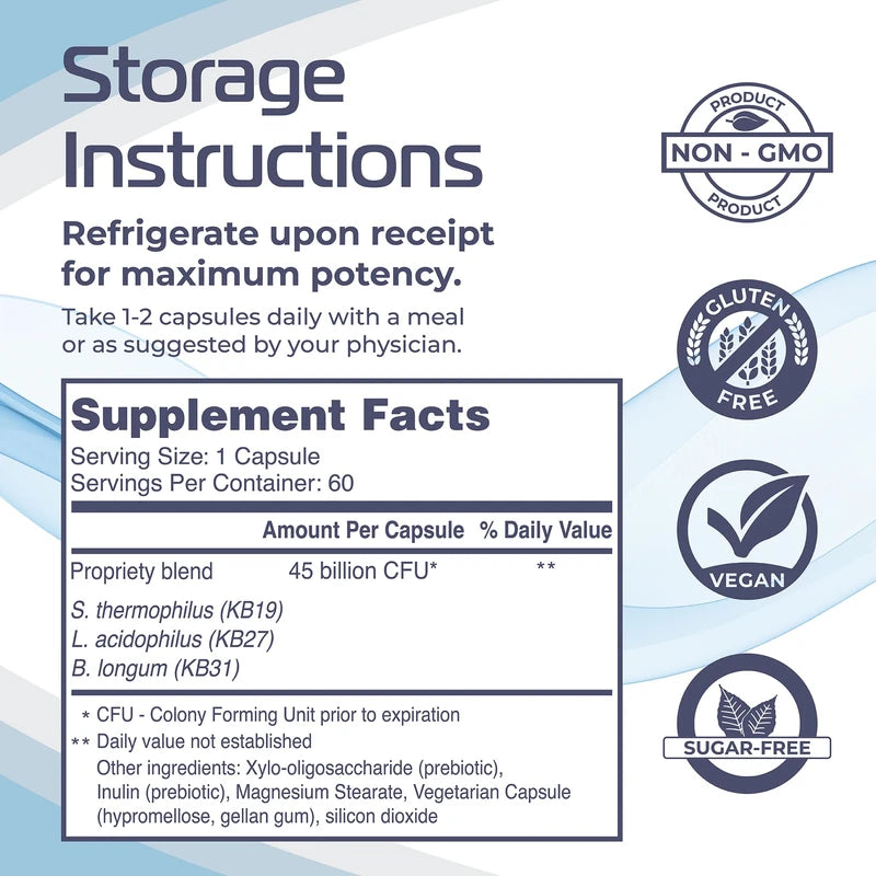 Renadyl Kidney Probiotic Supplement | Urea, Creatinine, & Uric Acid Support | 45 Billion CFUs | Clinically Tested, Non-GMO, & Made in USA, 60 Capsules (1 Bottle, 1 Month Supply)