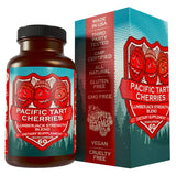 Hippie Farms Tart Cherry Capsules Grown in USA - Lumberjack Strength Blend - Tart Cherry Powder with Bilberry 90 Vegan Pills