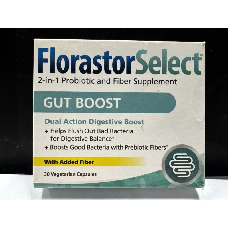 Florastor Select 2-in-1 Probiotic and Fiber Supplement-30 Caps*Gut Boost! 02/26+