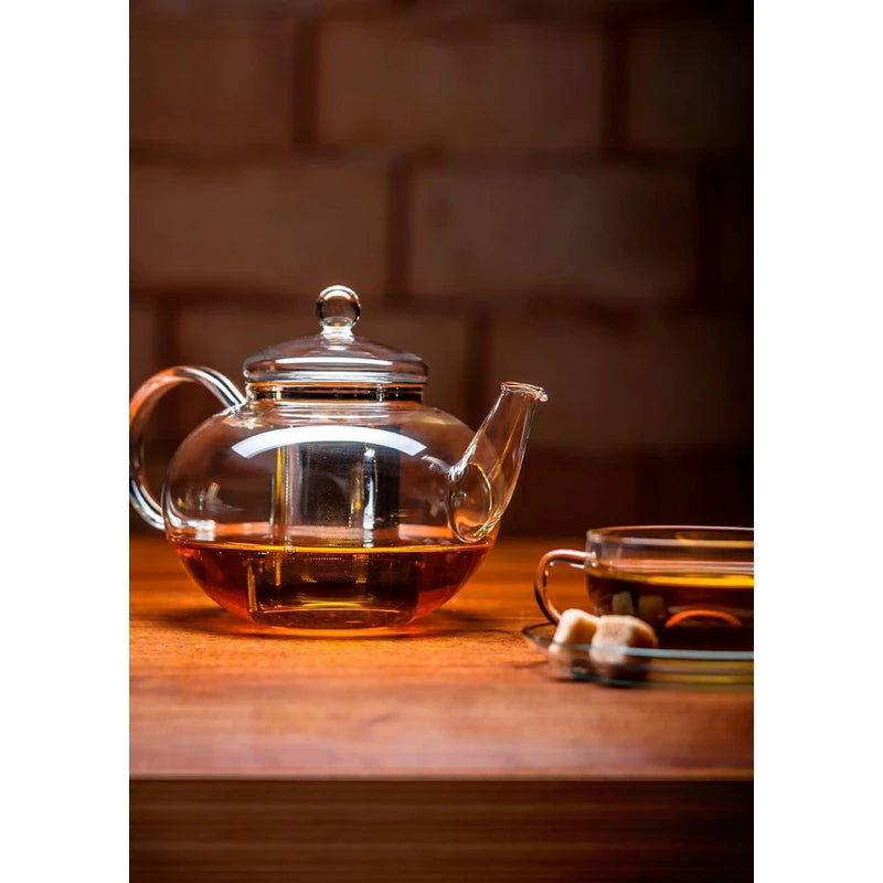 Trendglas Jena Miko Tea Pot Classic Design with Stainless Steel Strainer 1.2 Litres