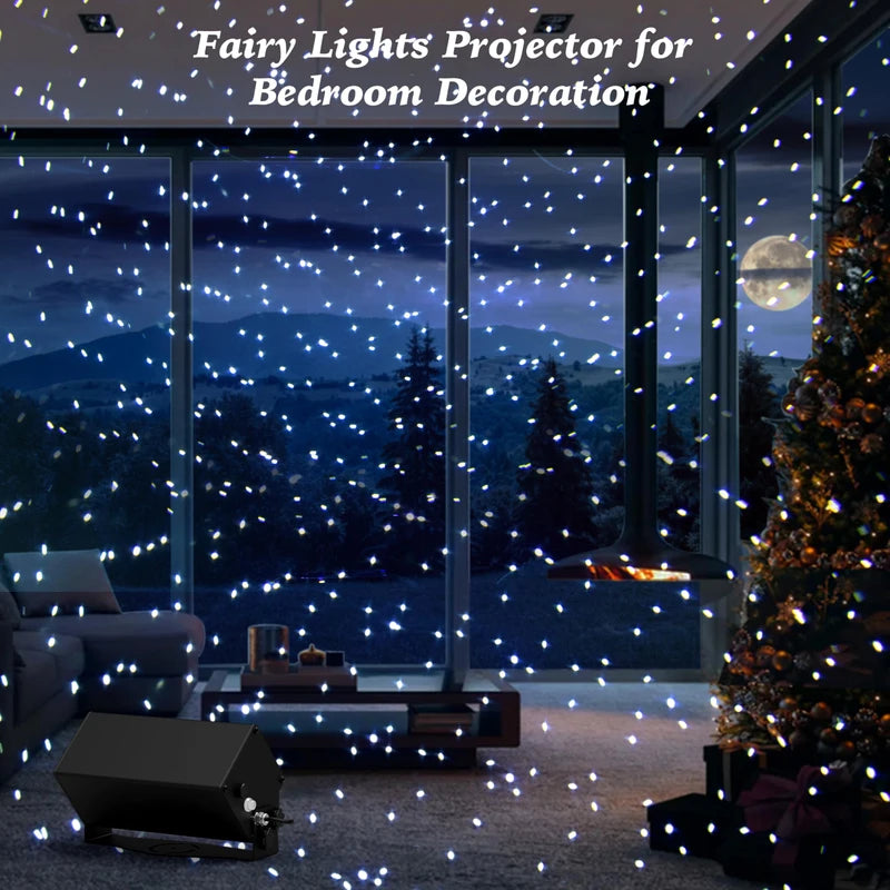 Outdoor Star Lights Projector, AIRIVO White Laser Fairy Lights Projector, Christmas Snowfall Projector, 3 Lighting Modes Garden Lights Snowflake Projector with Remote Control for Home, Patio,Landscape