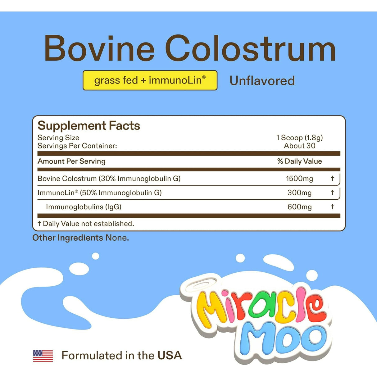 3 Pack Colostrum Supplement for Gut Health, Hair Growth, Beauty and Immune Support - Easy to Mix Grass Fed Bovine Powder - Highest IgG Plus ImmunoLin, Unflavored 60 Servings