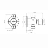 ENKI, Vision, BT4023, Chrome, Self-Closing Delay Action Shower Tap, Solid Brass Non-Concussive Shower Valve Tap, Push Button Bathroom Shower Valve, Urinal Flush Valve, Time Adjustable