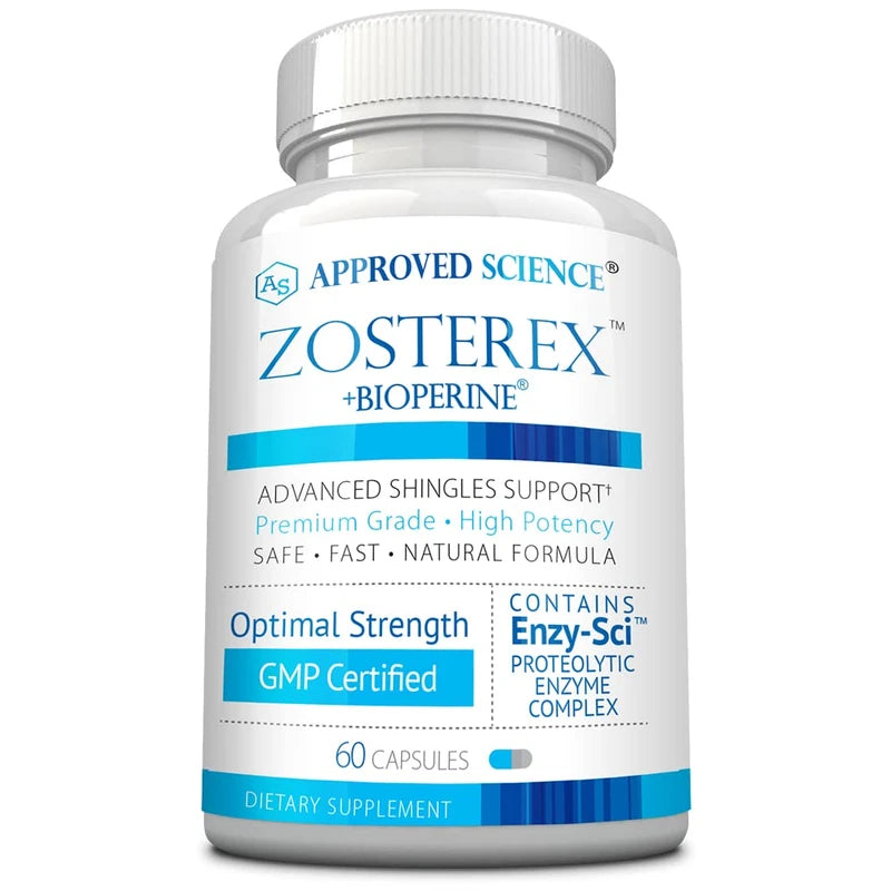 Approved Science Zosterex - Immune Support - L-Lysine 1000 mg, Vitamin B Blend, Mushroom Blend - 60 Capsules
