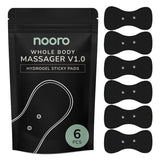 nooro 6-Pack Whole Body Massager Sticky Pads – Hydrogel, Carbon Film, Durable Adhesive, Easy Maintenance