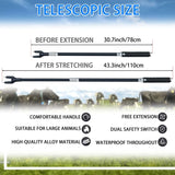 Kehail Retractable Aluminum Cattle Prod, 43.6" Waterproof Cattle Prod Stick, Rechargeable Electric Livestock Prod (1 Pack)