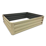 Stratco Raised Steel Metal Outdoor Decor Rectangular Tall Vegetable Garden Herb Bed Planter Box 20 Cubic Ft. Capacity, 46 x 35 x 12 Inches, Slate Gray