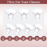 Flange Insert 14pcs 13/15/17/18/19/20/21mm*2 Compatible with Momcozy S12 Pro/S9 Pro/S10/S12/Spectra/Medela/Bellababy/Lansinoh/TSRETE/Willow 24mm Breast Pump,Reduce 24mm Tunnel Down to Correct Size