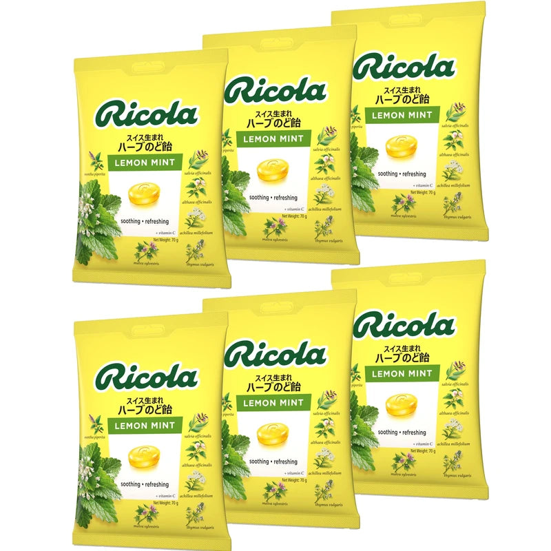 Ricola Lemon Mint, Herbal Candy, 2.5 oz (70 g) x 6 Packs