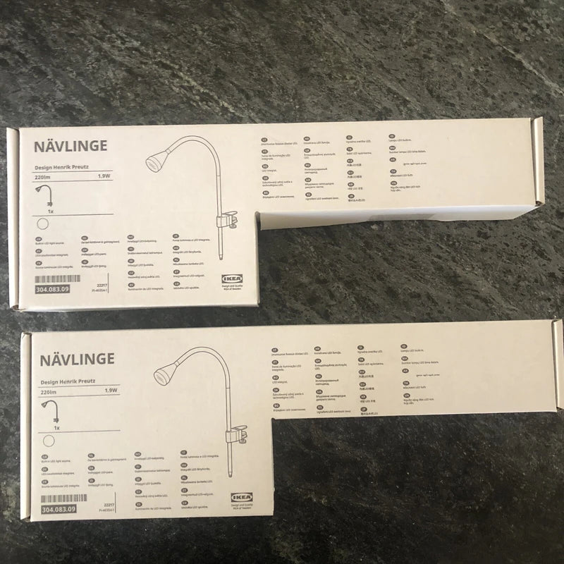 IKEA NÄVLINGE LED wall/clamp spotlight, white, set of 2