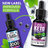 Drugstore Black Currant Seed Oil Extract + Keto Drops 2000 mcg - Made in USA - Natural Keto Liquid Keto Supplement - Advanced Ketones Supplement Keto Food - 2 fl oz