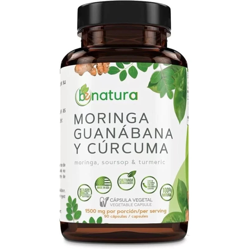B-Expert Moringa, Guanabana y Cúrcuma (Moringa, Guanábana y Cúrcuma) 90 cápsulas 1500 mg