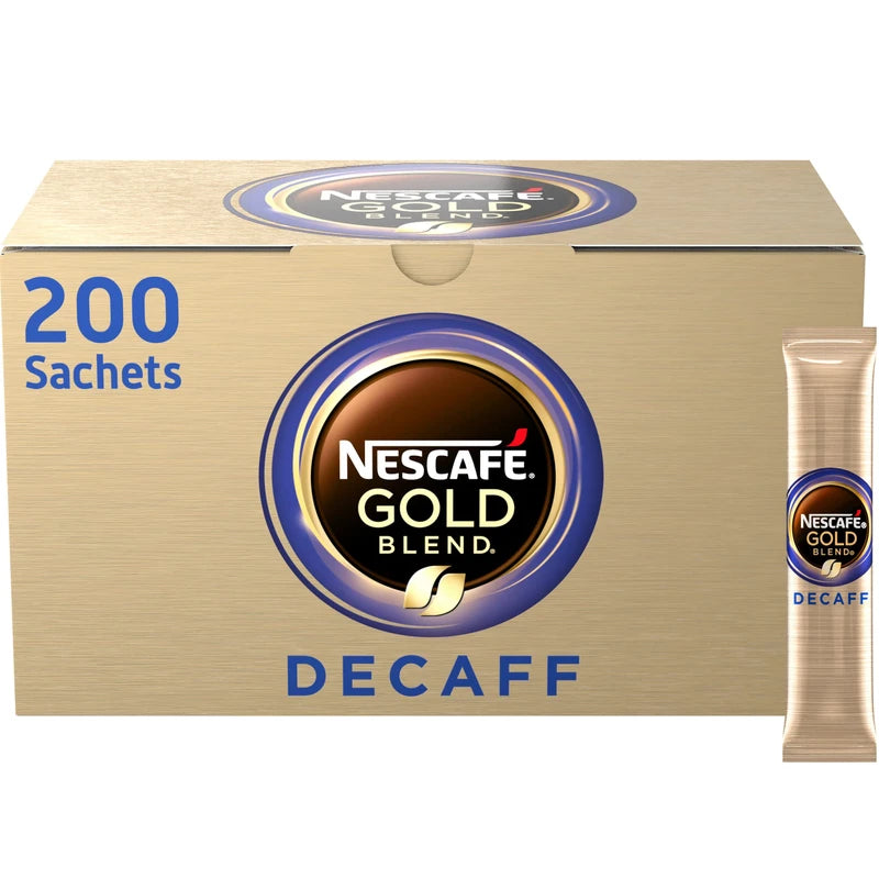NESCAFE Gold Blend Decaf Instant Coffee Sachets - 200 x 1.8g Sticks