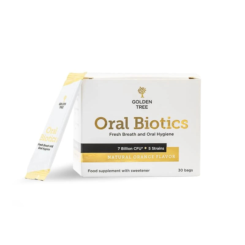 Golden Tree Oral Biotics Natural Lactic Acid Bacteria Complex for Oral Hygiene – 7 Billion CFU per dose Fights Bad Breath and Protects Teeth and Gums – for Long-Lasting Fresh Breath