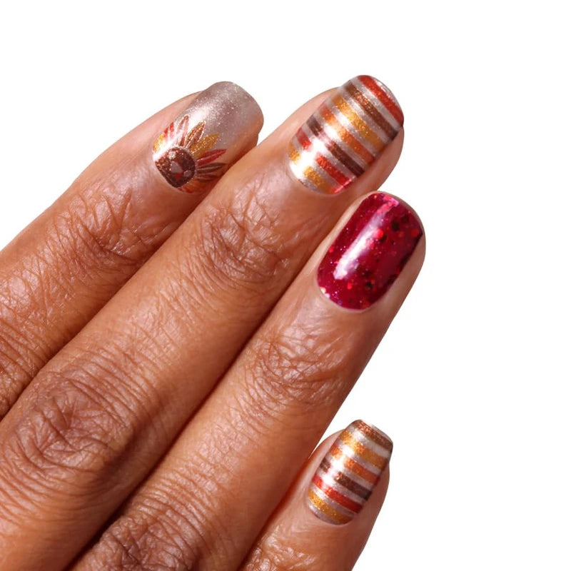 Color Street Turkey Trot Accent' (FSS122) - Nail Strips Stay For Stuffing - Thanksgiving 2023