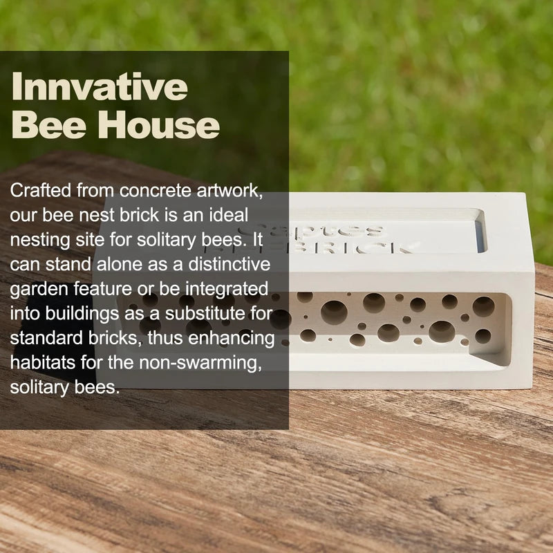 Bee Brick, Solitary Bee House for Mason Bees & Leaf Cutter Bees