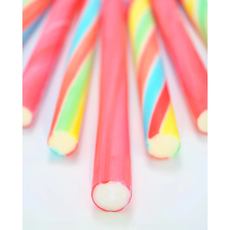 Traditional Handmade Rock Candy Sticks/Stick of Rock - Blackpool Rock and Seaside Rock sweets- Rainbow Fruit Flavour, 10 Sticks