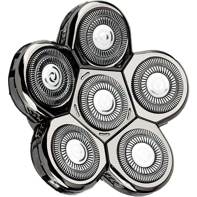 AidallsWellup 6D Replacement Shaver Head, Washable, 2X Clipping Storage Per Blade, Silver