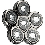 AidallsWellup 6D Replacement Shaver Head, Washable, 2X Clipping Storage Per Blade, Silver