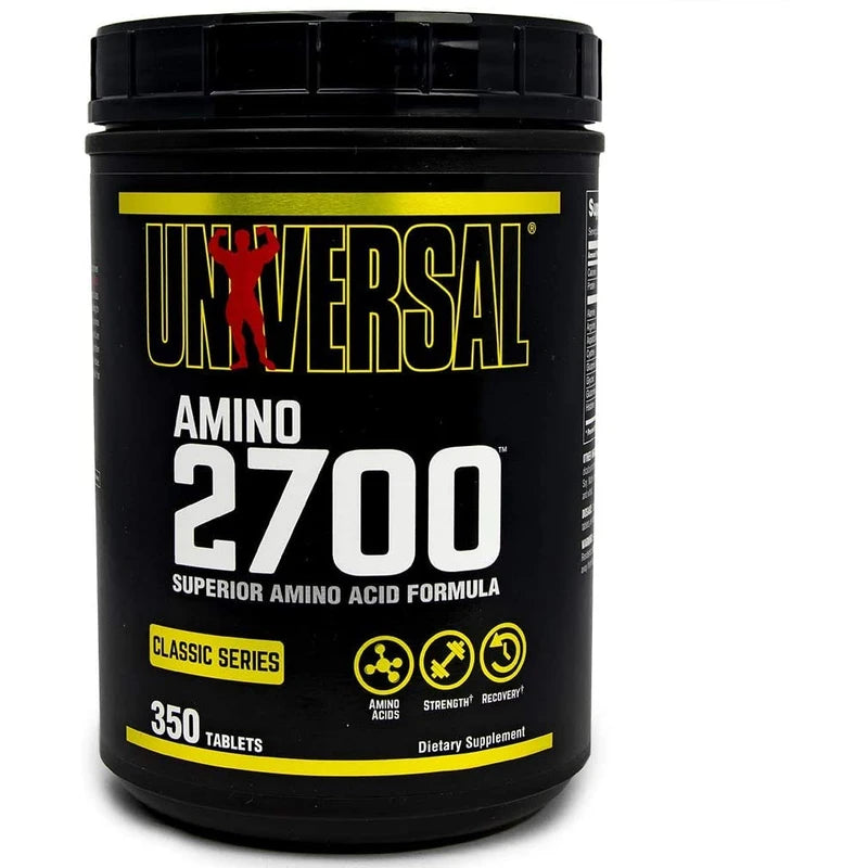 Universal Nutrition AMINO 2700 enthält hochwirksame Aminosäurergänzung in L-Form & peptidengebundene Aminosäuren, für den Aufbau von Kraft & Erhöhung der fettfreien Muskelmasse, 350 Tabletten