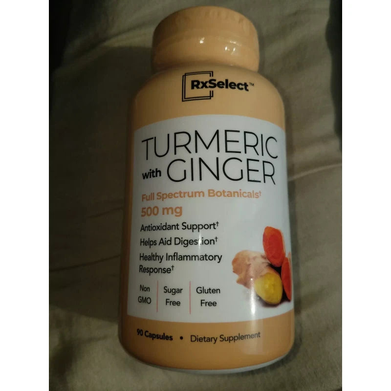 RxSelect TURMERIC with GINGER  500 MG Exp  5/2027 New & Sealed 90 Capsules