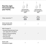 Google - Chromecast with Google TV (HD) - Streaming Stick Entertainment on Your TV with Voice Search - Watch Movies, Shows, and Live TV in 1080p HD - Snow - Specification: Default