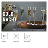 Ritzenhoff 6031004 Champagne Glass 200 ml - Goldnacht Duett F23 Series - 2 x Designer Piece with Real Gold - Made in Germany