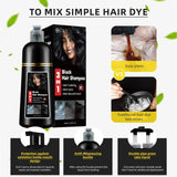 GKV 3 in 1 Hair Color Shampoo - Various Colors to Choose from, Herbal Ingredients Natural Shampoo, Botanical Hair Care, Black Hair Dye - Color: Chestnut Brown