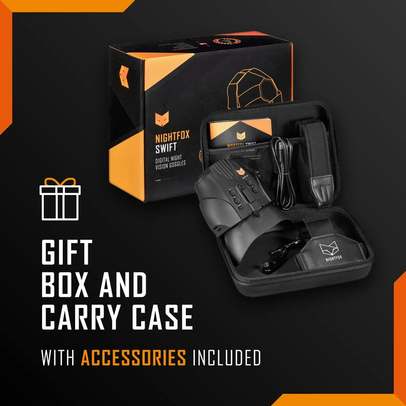 Nightfox Swift USB Rechargeable Night Vision Goggles - Head Mounted, Wide Viewing, 1x Magnification, Close Quarters Tactical Infrared Binoculars for Adults