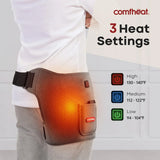 Comfheat Cordless Hip Heating Pad for Hip/Sciatica Pain Relief - 5000mAh Power Bank Included, Heated Hip Wrap for Women, Men, Electric Hip Heat Pad (S/M/L)