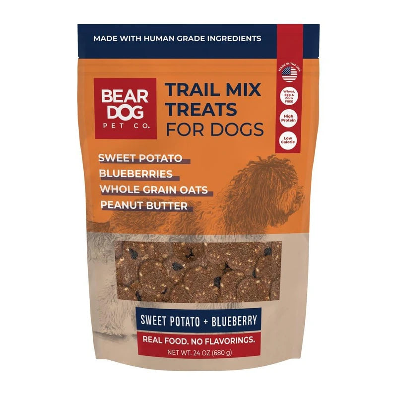 Bear Dog Trial Mix Treat for Dogs Sweet Potato Blueberries Whole Grain Oats Peanut Butter