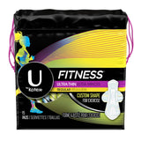 U by Kotex Fitness Ultra Thin Pads with Wings, Regular Absorbency, Fragrance-Free Pads, 15 Count