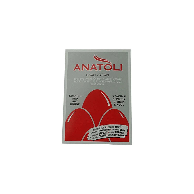 Anatoli Egg Dye from Greece, Red, 3 g, Food-Safe – Red Egg Dye, Includes Gloves – Greek Easter