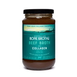 Beef Broth with Collagen Concentrate - Instant bone broth beverage boosted with grass-fed collagen. Halal Broth. Gluten Free, Preservative Free No spices or herbs. Halal Certified 375 gram Jar