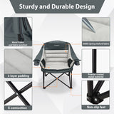 Youtanic Oversized Camping Chair, Portable Folding Camping Chairs with Side Pocket, Cup Holder and Carry Bag, Heavy Duty Outdoor Camping Chairs for Adults, Fishing, Sports, Trip, up to 400lbs, Style 8