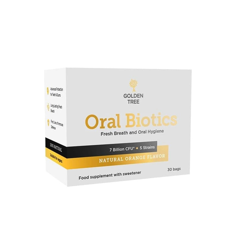 Golden Tree Oral Biotics Natural Lactic Acid Bacteria Complex for Oral Hygiene – 7 Billion CFU per dose Fights Bad Breath and Protects Teeth and Gums – for Long-Lasting Fresh Breath