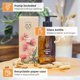 Bionoble Organic Castor Oil 200ml - 100% Pure, Natural and Cold Pressed - Lashes, Eyebrows, Body, Hair, Beard, Nails - Vegan and Cruelty Free - Glass Bottle + Pump